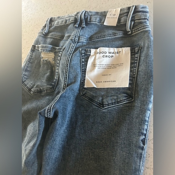 Good American Women's Blue Distressed high waisted skinny Jean size 2/26 NWT - Picture 5 of 6
